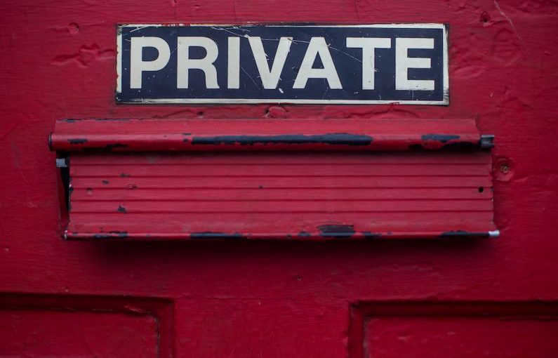 Privacy Ethics - private signage door