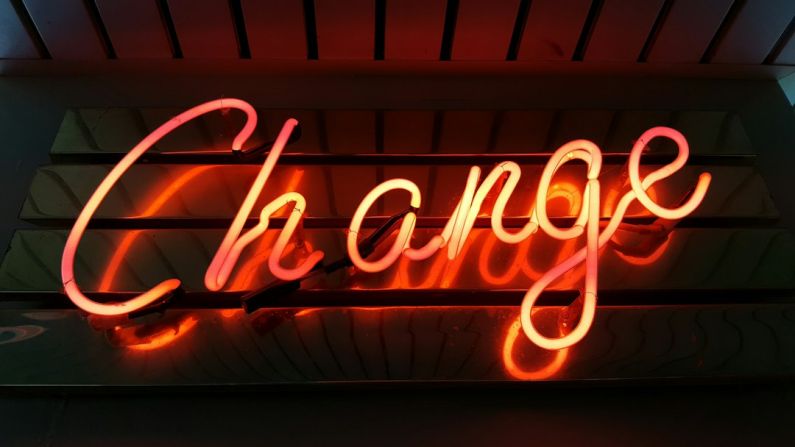 Innovation Impact - Change neon light signage